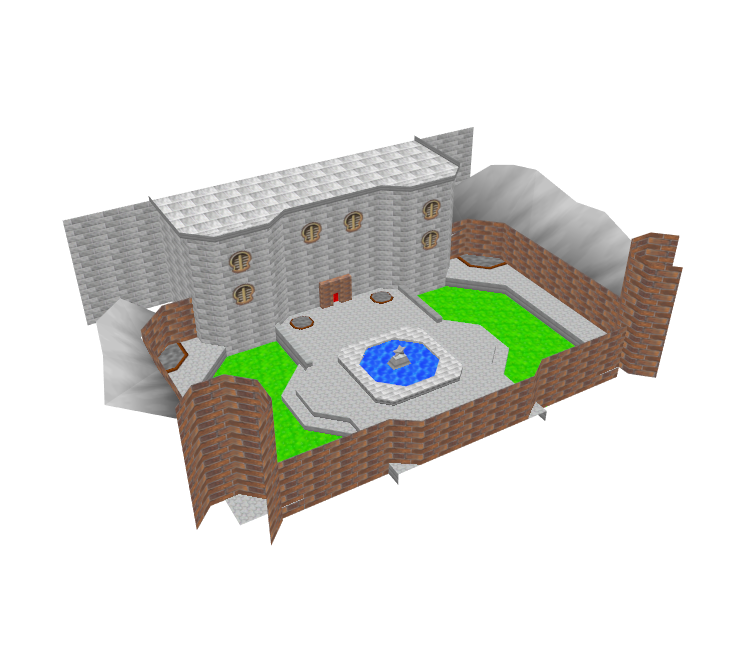 Nintendo 64 - Super Mario 64 - Castle Courtyard - The Models Resource