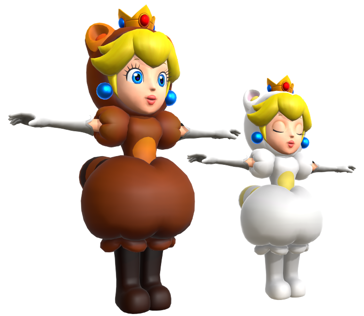 Wii U - Super Mario 3D World - Peach (Tanooki Suit) - The Models Resource