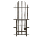 Tall Barred Rusted Door